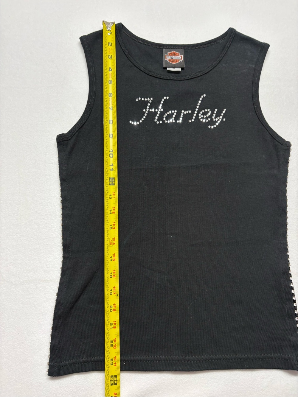 Harley-Davidson Black Rhinestone Logo Studded Tank 2007 hd - Picture 7 of 9